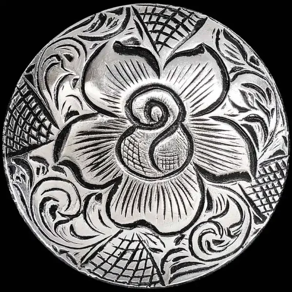 The Classic Rose Concho adds a touch of Western Beauty to your tack or outfit with our unique rose design in german silver.